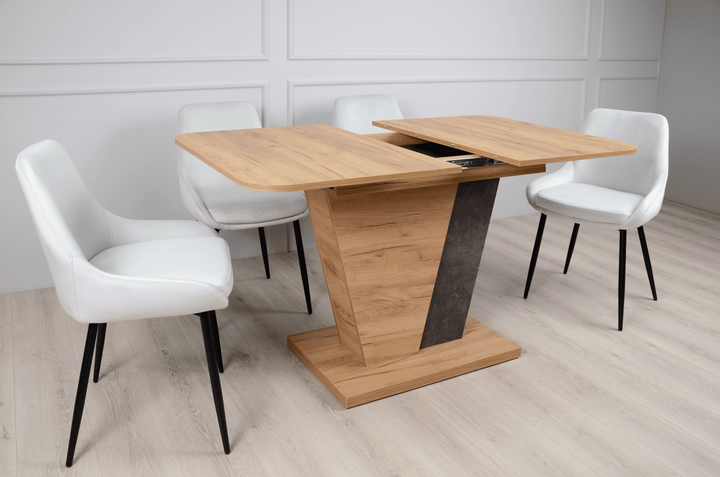 Стіл кухонний розкладний FOREST D/A Дуб крафт золотий / Ательє темне 120(160)x80 Intarsio - зображення 3