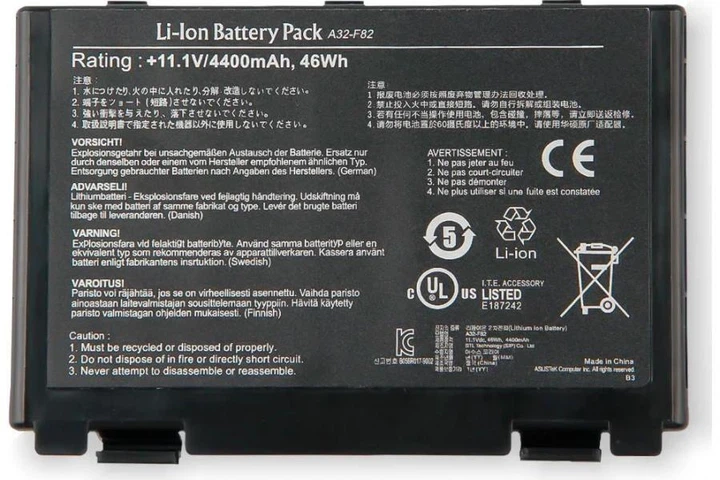 Батарея A32-F82 для ноутбука Asus K40 K50 X65 X70 X5 (11.1V 46 Wh) Replacement - изображение 2
