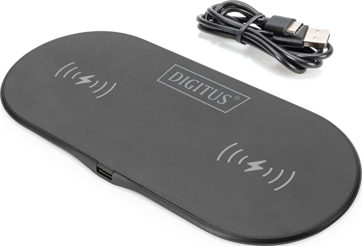 Ładowarka bezprzewodowa indukcyjna Digitus 15W Qi Duo-Power 1m USB-C Czarna (DA-10082) - obraz 5