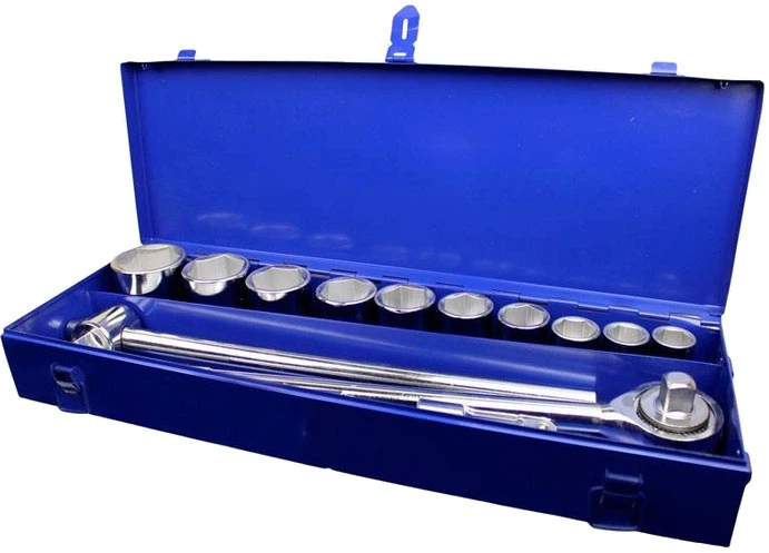 Zestaw nasadek Vorel 58140 kwadrat 3/4" M22-50 mm z grzechotką i pokrętłem 14 szt (5906083581403) - obraz 2