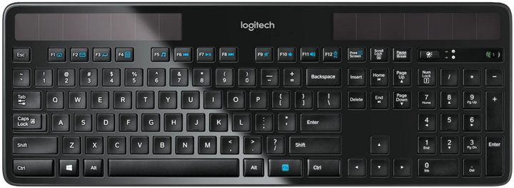 Клавіатура бездротова Logitech K750 Wireless Solar Nordic Layout Black (920-002925) - зображення 1