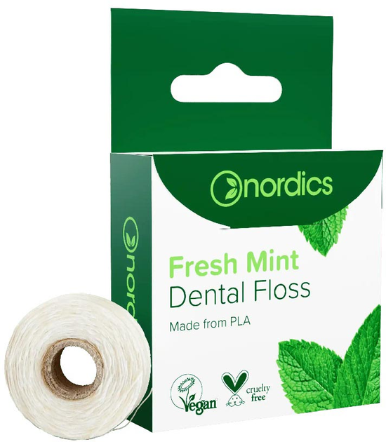 Зубна нитка Nordics Dental Floss виготовлена з кукурудзяного крохмалю Fresh Menthol 50 м (3800500324432) - зображення 1