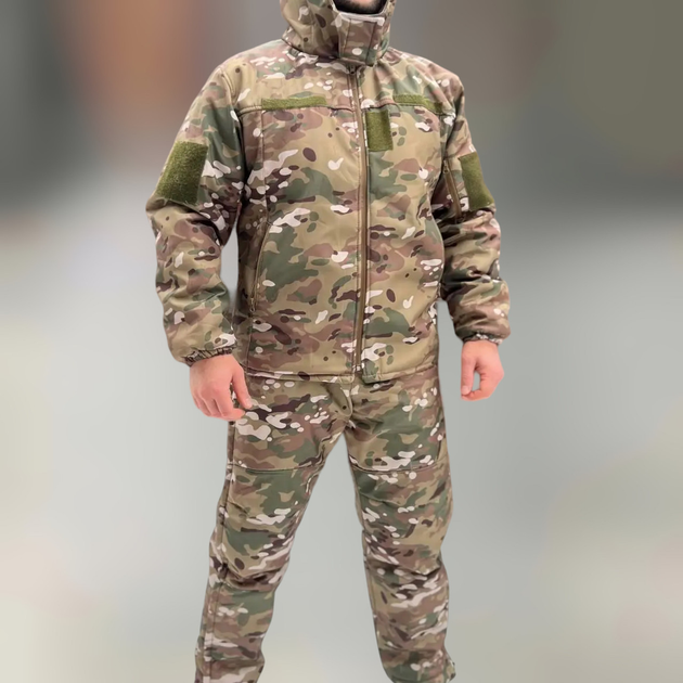 Зимний костюм тактический Softshell с мембраной на -20, Мультикам, размер L, зимний костюм для военных софтшел - изображение 1
