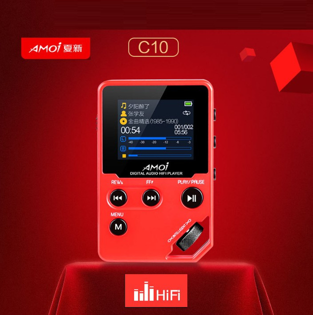 MP3 плеер Amoi C10 DSD256 Bluetooth Hi-Fi 16Gb красный – фото, отзывы ...