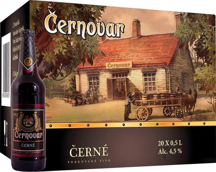 Упаковка пива Cernovar Cerne темне фільтроване 4.5% 0.5 л x 20 шт ...