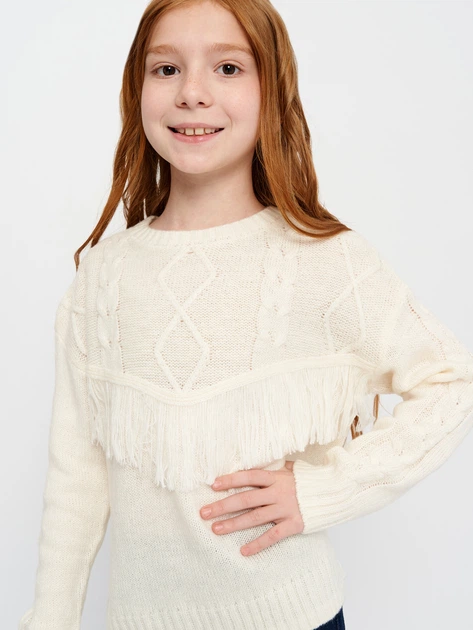 Детский свитер для девочки Coccodrillo Romantic Kids ZC2172101ROK-003 116 см Экрю (5904705999483) - изображение 4