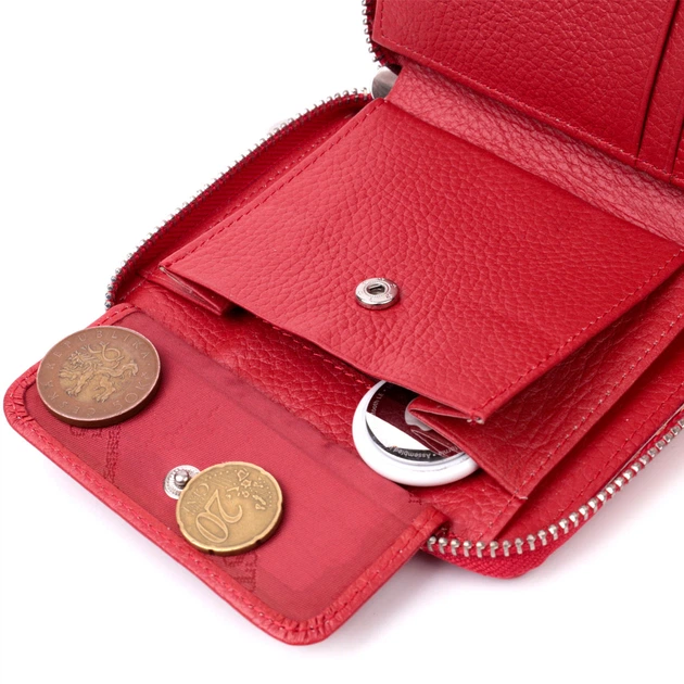 Симпатичный женский кошелек из натуральной кожи ST Leather 22448 Красный - изображение 8