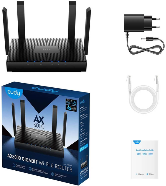 Гігабітний дводіапазонний маршрутизатор Cudy Wi Fi 6 WR3000 (6971690792831) - зображення 3