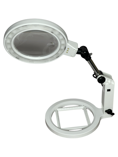 Лупа настольная складная Magnifier MG3B-108C, подсветка, 2X 108мм + 5X 22мм, DC-5V 1A - Фото 2 Лупа настольная складная Magnifier MG3B-108C, подсветка, 2X 108мм + 5X 22мм, DC-5V 1A - изображение 2