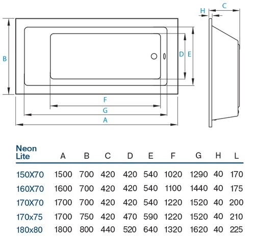 Ванна Koller Pool Neon Light 170х70 - зображення 3