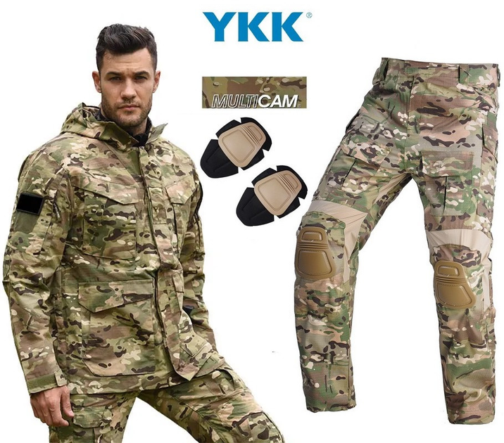 Тактический костюм с наколенниками, куртка + штаны Han Wild G3 multicam мультикам Размер XXL - изображение 1