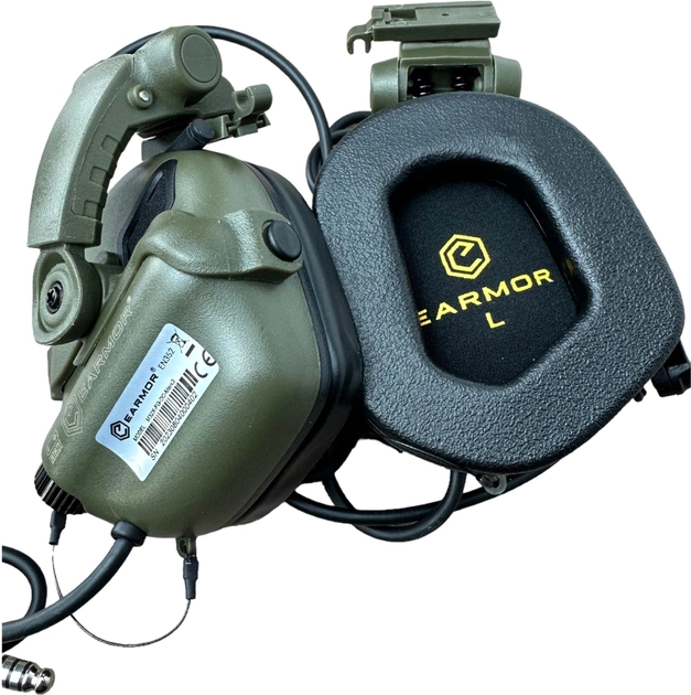 Активні захисні навушники Earmor M32X MARK3 Dual (FG) Olive Mil-Std (EM-M32X-FG-MARK3-DL) - зображення 2