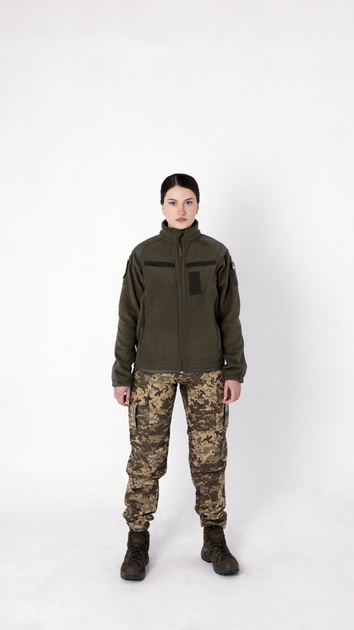 Флісова військова жіноча кофта KRPK ЗСУ олива M розмір - изображение 2