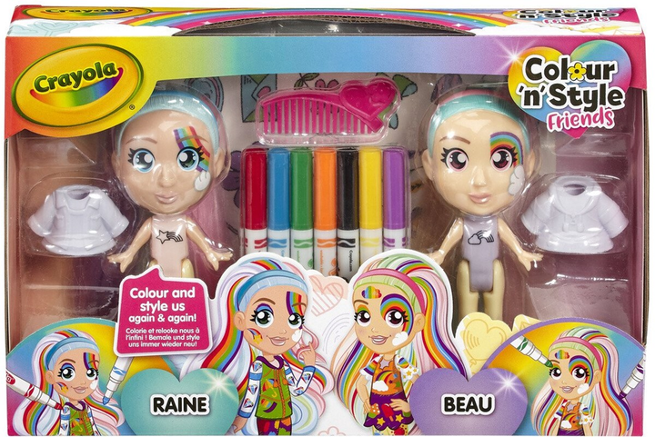 Zestaw lalek Golliath Crayola Color Style Rainbow Twins (8720077192003) - obraz 1