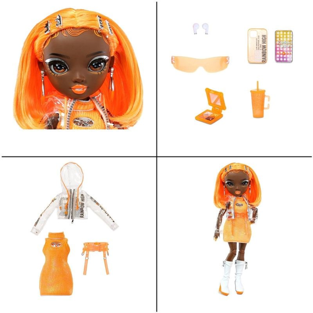 Lalka z akcesoriami Mga Rainbow High Michelle Orange Fashion Doll Michelle St. Charles 28 cm (0035051583127) - obraz 4