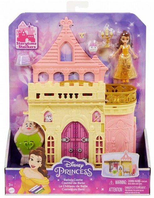 Lalka z akcesoriami Mattel Disney Princess Little Belle and Castle (0194735121090) - obraz 1