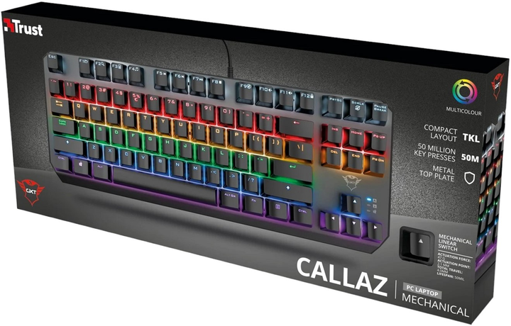 Клавіатура дротова Trust GXT 834 Callaz TKL Outemu Linear Nordic Layout USB (8713439246094) - зображення 3