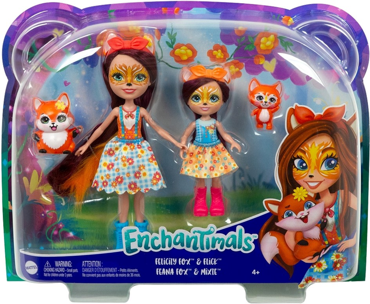 Zestaw lalek Mattel Enchantimals Felicity and Feana Fox Sisters (0194735009022) - obraz 1