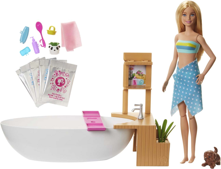 Лялька з аксесуарами Мattel Barbie Розслабляючий набір для ванни 29 см (0887961814231) - зображення 2