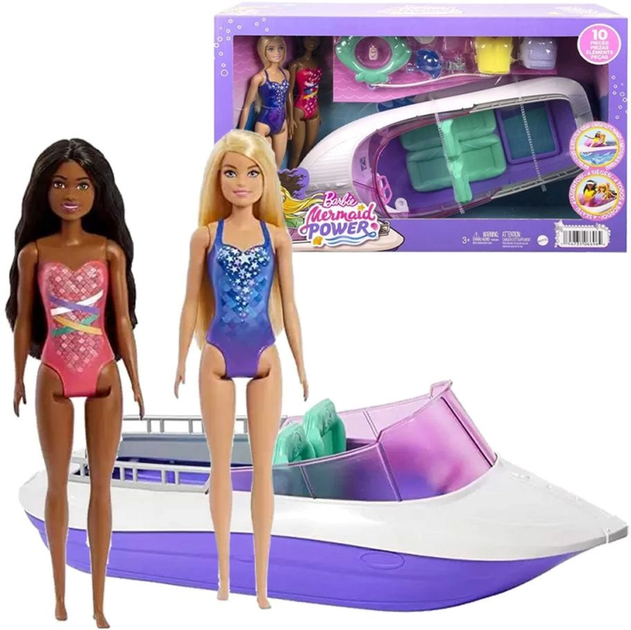 Zestaw lalek Mattel Barbie Mermaid Power Motorówka (0194735066964) - obraz 4