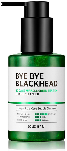 Пінка для обличчя Some By Mi Bye Bye Blackhead 30 days miracle green tea tox очищуюча 120 мл (8809647390244) - зображення 1