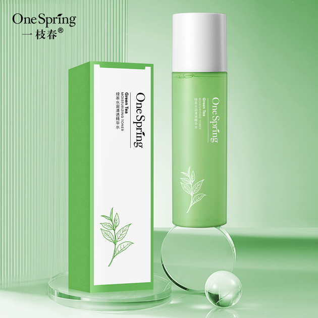 Набір косметики для обличчя OneSpring Green Tea 6в1 з екстрактом зеленого чаю пінка для вмивання, тонер, крем, маска. - зображення 5