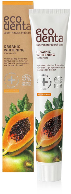 Pasta do zębów Ecodenta Organic wybielająca z papają 75 ml (4770001002162) - obraz 1