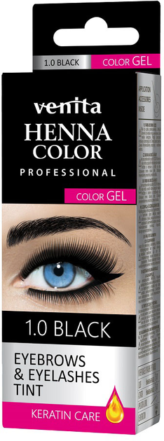 Фарба для брів та вій Venita Henna Color Gel 1.0 Black (5902101518895) - зображення 1