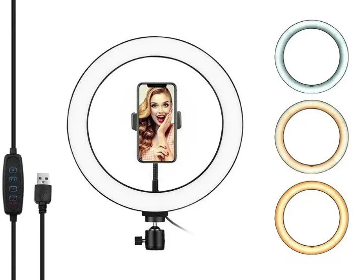 Кольцевая LED лампа Ring Fill Light 30см со Штативом 2.1м для селфи, фото и видео съемки - изображение 8