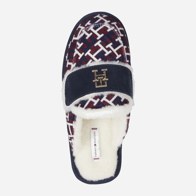 Kapcie damskie ciepłe Tommy Hilfiger FW0FW067160KQ 37 Granatowy/Bordowy (8720641575010) - obraz 4