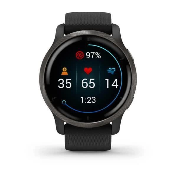 Годинник Garmin Venu 2 Slate Stainless Steel Bezel with Black Case and Silicone Band (010-02430-11/01) - изображение 2