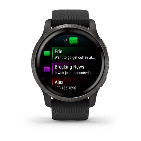 Годинник Garmin Venu 2 Slate Stainless Steel Bezel with Black Case and Silicone Band (010-02430-11/01) - изображение 3
