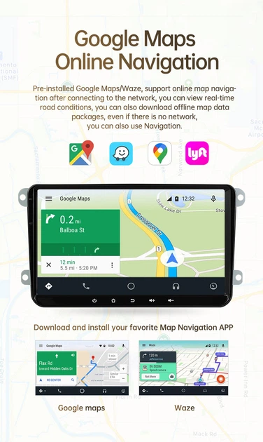 Магнитола MEKEDE 2/32 9" CarPlay для VW Volkswagen Passat B6 B7 Golf Caddy Tiguan Touran Polo Jetta Sharan - изображение 3