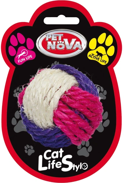 Игрушка для кошек Pet Nova Плетёный мяч 6 см (CAT-SISALBALL-6) - изображение 2