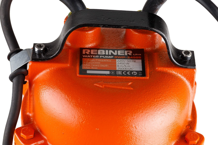 Фекальний насос Rebiner RWP-2450S з поплавком (для брудної води) - зображення 8
