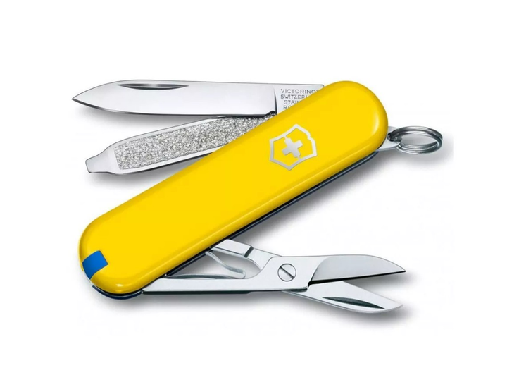 Складной швейцарский нож Victorinox Vx06223.8G.2 Classic SD Ukraine 7 функций 58 мм желто-синий - изображение 1