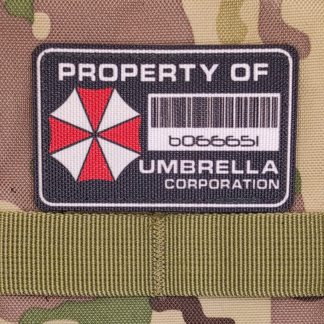 Шеврон Property of Umbrella Corp., 8х5, на липучці (велкро), патч друкований - зображення 2