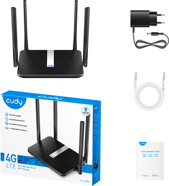Router Cudy LT500 4G LTE Black (6971690791209) - obraz 5
