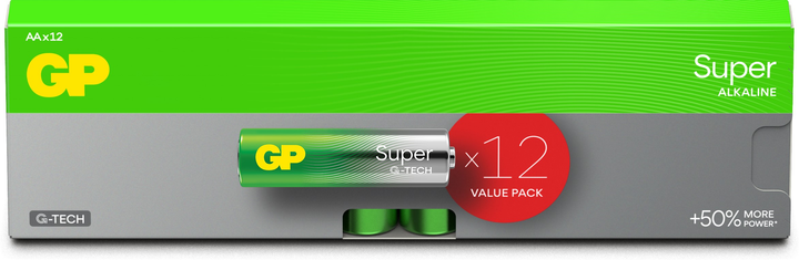 Батарейка лужна GP Super Alkaline AA Batteries 15A/LR6 1.5V (12-Pack) (4891199217005) - зображення 3