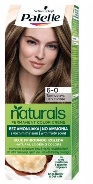 Фарба для волосся Palette Permanent Naturals Color Crème перманентний колір 6-0 Темний блонд (3838824171326) - зображення 1