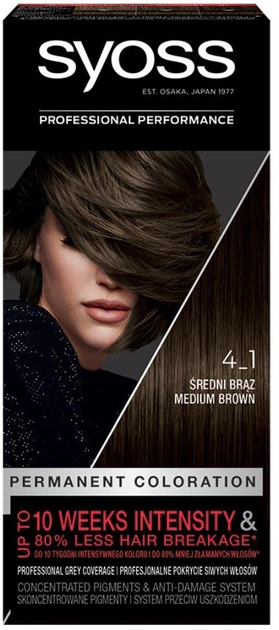 Фарба для волосся Syoss Permanent Coloration перманентний колір 4_1 Medium Brown (9000100632744) - зображення 1