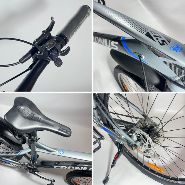 Велосипед Cronus колеса 27.5" модель Dynamic Алюмінієва рама 19.5" сірий-синій 2025 року - зображення 9