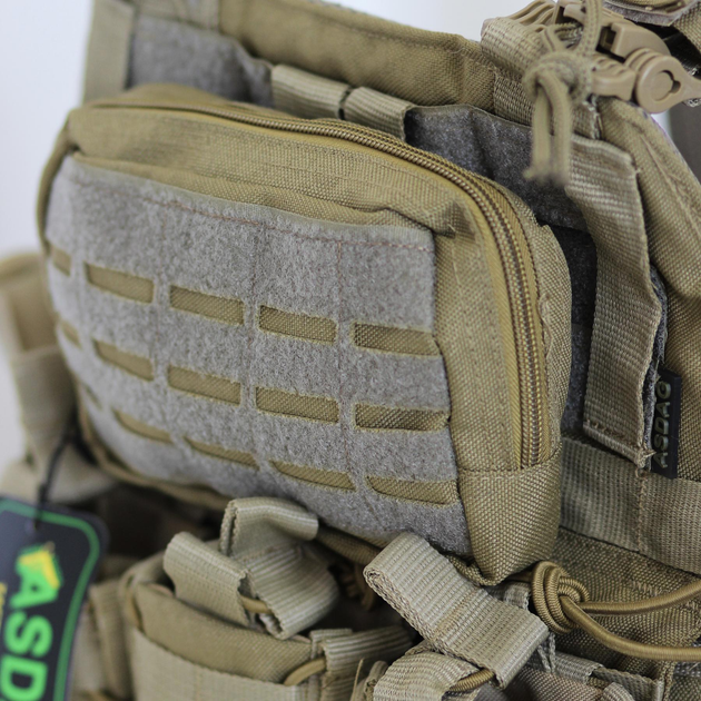 Плитоноска БС ASDAG із Cordura 1000D з системою швидкого скидання 4 точкова Койот - зображення 2