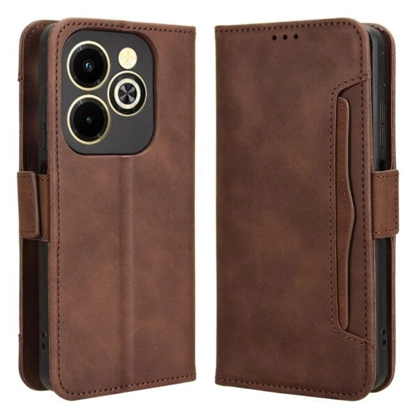 Чехол Deexe Wallet Stand для Infinix Hot 40i - Brown - Фото 1 Чехол Deexe Wallet Stand для Infinix Hot 40i - Brown - изображение 1