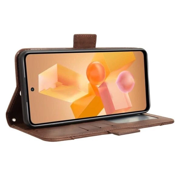 Чехол Deexe Wallet Stand для Infinix Hot 40i - Brown - Фото 4 Чехол Deexe Wallet Stand для Infinix Hot 40i - Brown - изображение 4