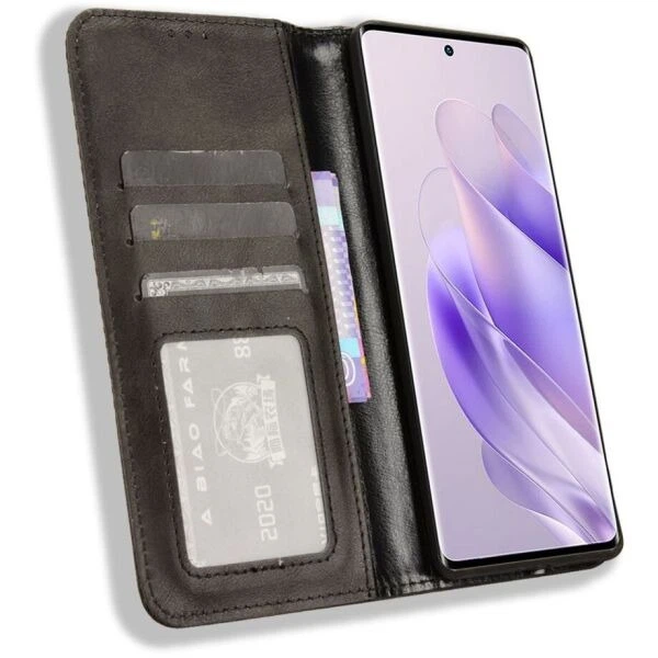 Чехол-книжка Deexe Retro Style для Infinix Zero 30 - Black – фото