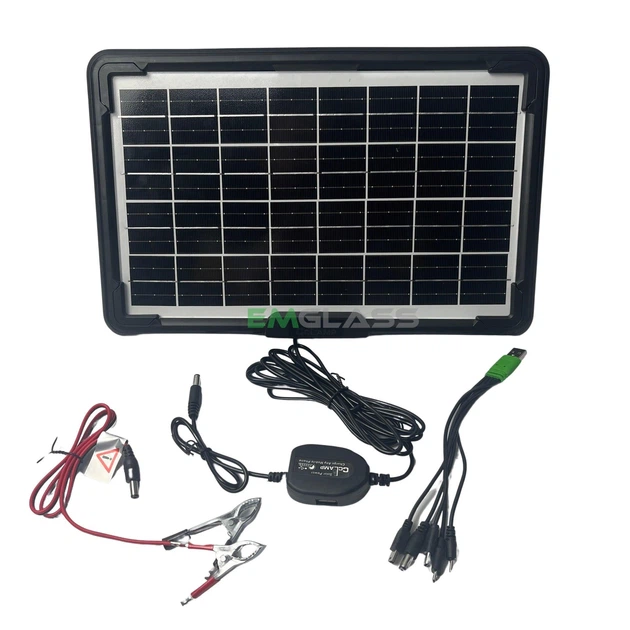 Переносная солнечная панель CCLamp CL-1612 12W 16V 9V 6V IP65 с набором переходников для зарядки телефонов GS-7653 - Фото 2 Переносная солнечная панель CCLamp CL-1612 12W 16V 9V 6V IP65 с набором переходников для зарядки телефонов GS-7653 - изображение 2