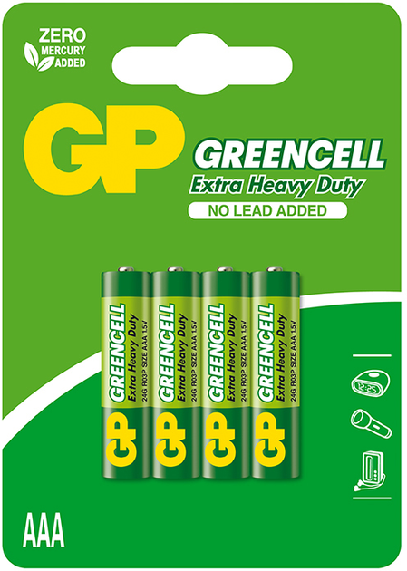 Батарейки GP GREENCELL 24G-U4 ААА 4 шт (6479668) - зображення 1