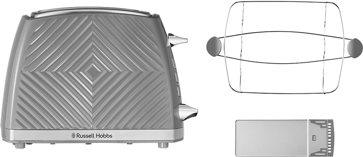 Toster Russell Hobbs Groove 2S Grey 26392-56 (AGD-TOS--0000058) - obraz 3