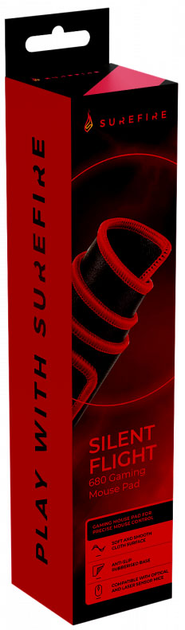 Ігрова поверхня SUREFIRE Silent Flight 680 L Speed/Control Black-Red (23942488118) - зображення 3